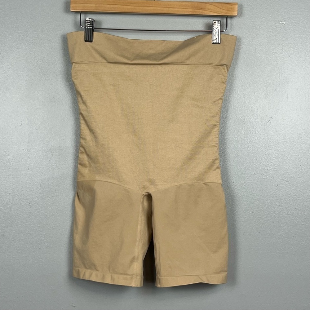 Cacique beige The Slimmer Ultra High-Waist shaping Shorts, size 18/20.